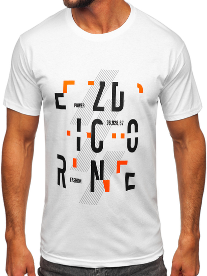 Camiseta algodón de manga corta para hombre blanco Bolf 14752