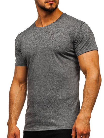 Camiseta de manga corta lisa para hombre grafito Bolf 2005