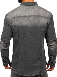 Camisa vaquera de manga larga para hombre grafito Bolf MC712G