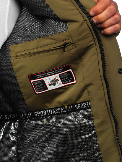 Chaqueta de invierno con capucha para hombre caqui Bolf 22M322