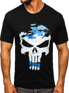 Camiseta negra de hombre con estampado Bolf 2098