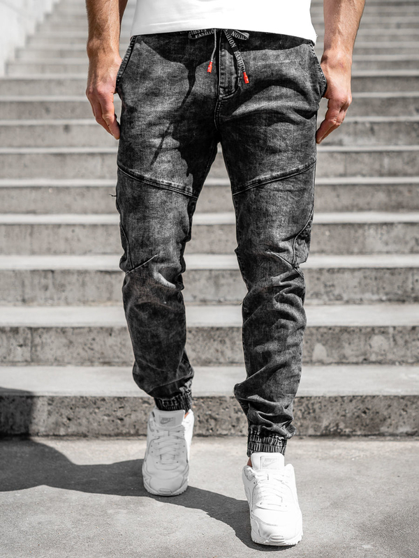 Pantalón vaquero jogger para hombre negro Bolf T369
