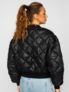 Chaqueta bomber acolchada negra para mujer Chaqueta Bolf J9089A2