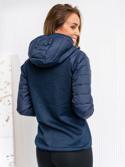 Sudadera con capucha de transición para mujer color azul marino Bolf KSW4005A1