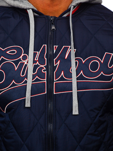 Chaqueta acolchada de entretiempo bomber para hombre azul oscuro Bolf HSS058