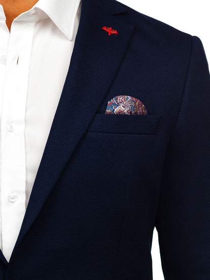 Hombre Blazer elegante Azul oscuro Bolf 02