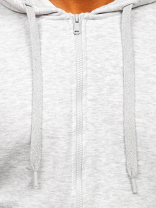 Sudadera abierta gruesa con capucha para hombre gris claro Bolf 2008