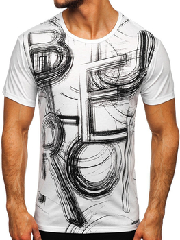 Camiseta estampada para hombre color blanco Denley KS2525T