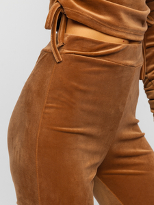 Conjunto velur de chándal para mujer marrón Bolf 7511