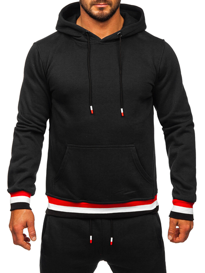 Chándal con capucha para hombre negro Bolf 8C60