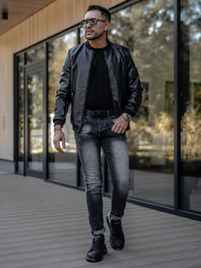 Pantalón vaquero slim fit para hombre negro Bolf MP0056G