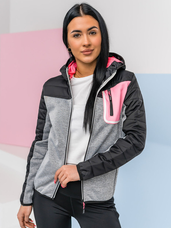 Chaqueta deportiva de entretiempo negra para mujer Bolf KSW4006