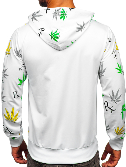 Sudadera con capucha con impresión para hombre blanco Bolf HM612