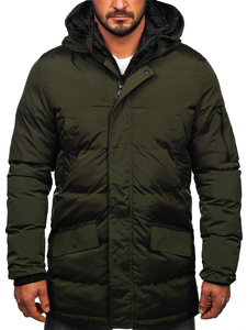 Chaqueta parka acolchada de invierno para hombre caqui Bolf 5M790