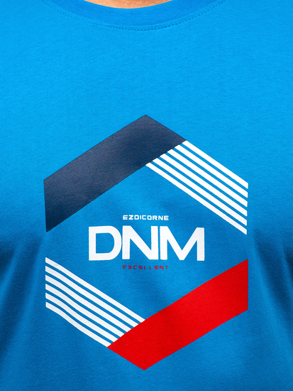 Camiseta algodón de manga corta para hombre azul claro Bolf 14741