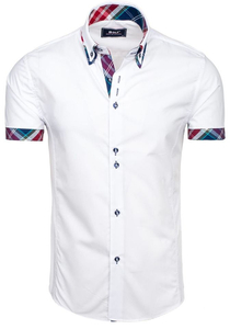 Camisa de manga corta para hombre blanco Bolf 6540