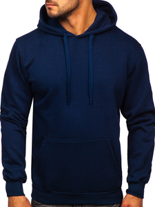 Sudadera tipo canguro con capucha para hombre azul oscuro Bolf 1004