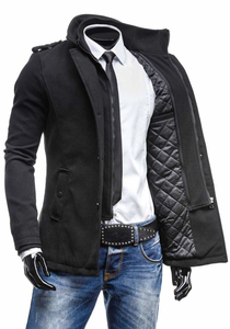 Abrigo de hombre negro Bolf 8853C