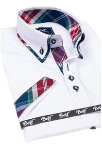 Camisa de manga corta para hombre blanco Bolf 6540