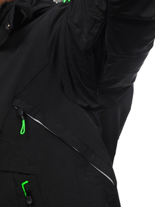 Chaqueta de invierno de esquí para hombre negro y verde Bolf 1910