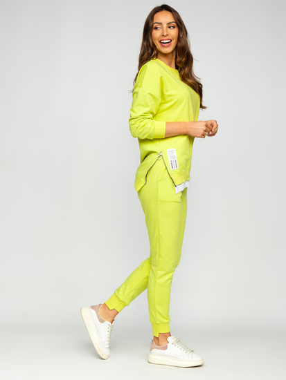 Chándal de dos piezas para mujer verde limón Bolf VE05