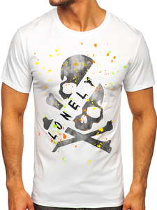 Camiseta estampada para hombre color blanco Bolf Y70008