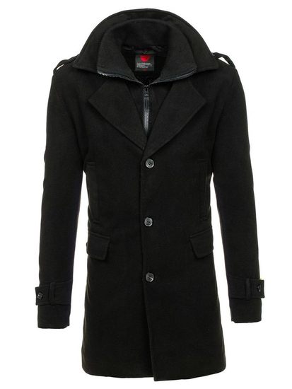 Abrigo de invierno para hombre negro Bolf 1808