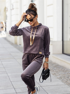 Chándal velour de dos piezas para mujer grafito Bolf 637