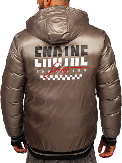 Chaqueta reversible acolchada de invierno para hombre negro y oro Bolf 7417