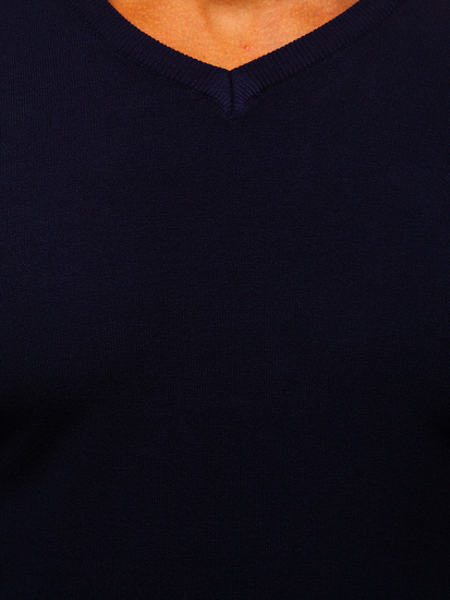 Hombre Jersey con cuello en V Azul oscuro Bolf YY03