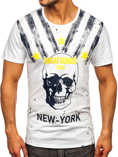 Camiseta estampada para hombre color blanco Bolf Y70006