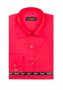 Camisa elegante coral de manga larga para hombre Bolf 1703