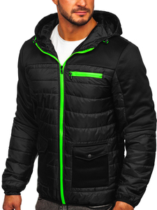 Chaqueta acolchada de entretiempo para hombre color negro Bolf M10006