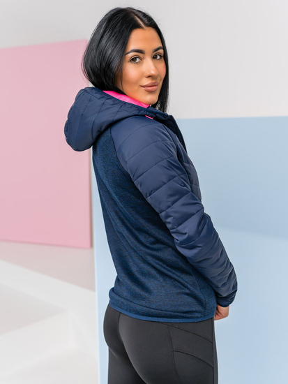 Chaqueta deportiva de entretiempo azul oscuro para mujer Bolf KSW4005