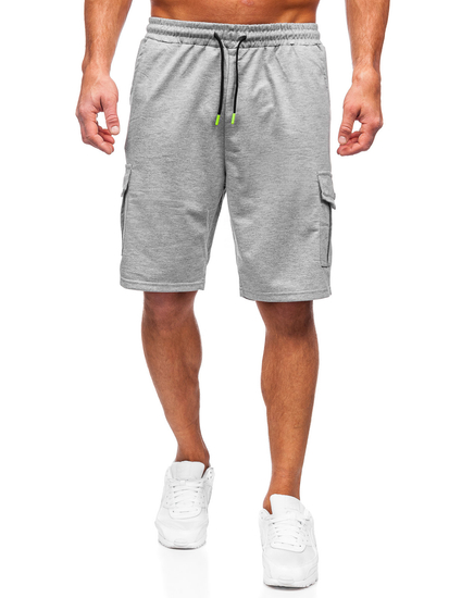 Pantalón corto de chándal cargo para hombre gris Bolf 8K218