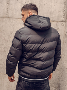 Chaqueta reversible y acolchada de invierno para hombre negro y oro Bolf 7417A