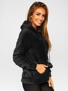 Sudadera polar con capucha para mujer color negro Bolf HH033