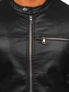 Chaqueta de cuero para hombre negro Bolf 11Z8025