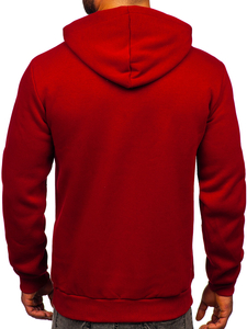 Sudadera gruesa con capucha para hombre burdeos Bolf 06