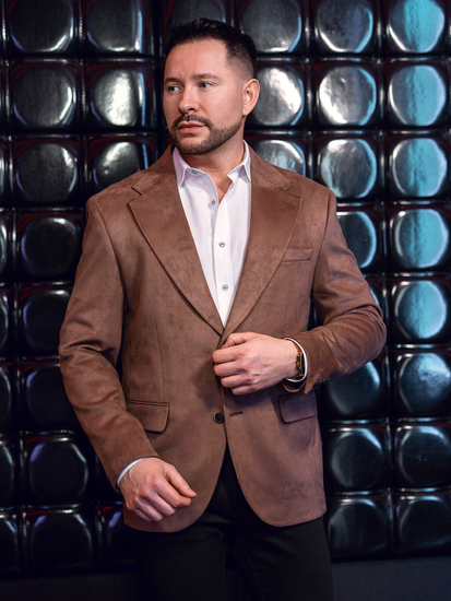 Americana de hombre de terciopelo marrón Bolf 24410