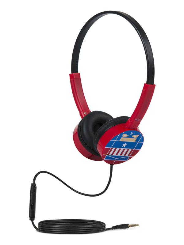 Auriculares con cable y micrófono de Capitán América para niños color rojo W15KA