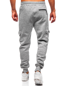 Pantalón forrado de chándal jogger para hombre gris Bolf Q1108
