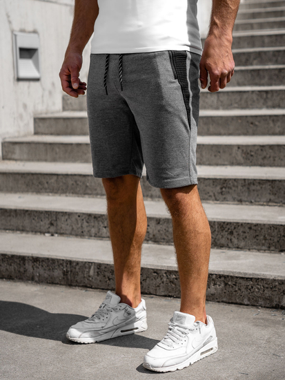 Pantalón corto deportivo para hombre gris y negro Bolf Q3876