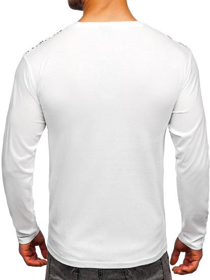Camiseta estampada a manga larga para hombre color blanco Bolf 1213