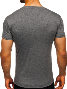 Camiseta de manga corta lisa para hombre grafito Bolf 2005
