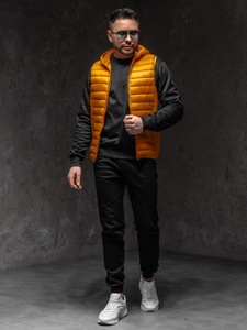 Chaleco acolchado con capucha para hombre naranja Bolf LY36