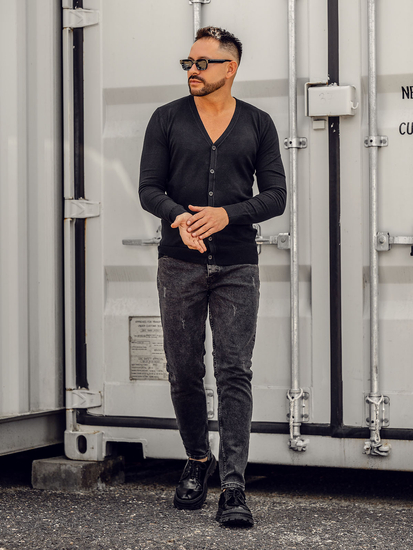 Cárdigan para hombre Negro Bolf YY06A