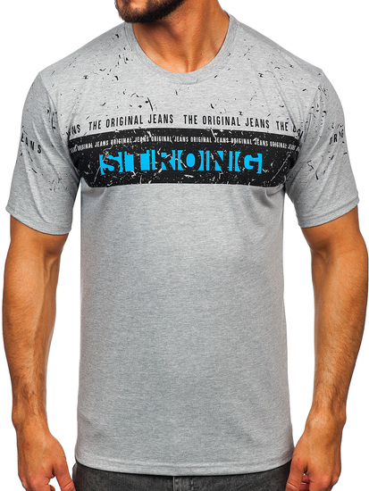Camiseta de  manga corta estampada para hombre gris Bolf 14204