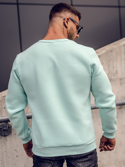 Sudadera gruesa sin capucha para hombre menta claro Bolf 2001A