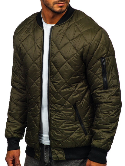 Chaqueta de entretiempo bomber para hombre caqui Bolf MY-01